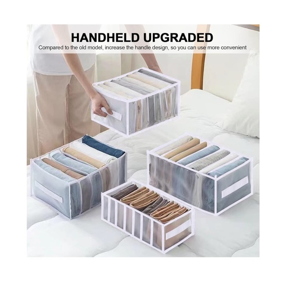 3 Packs Wardrobe Clothes Organizer, Washable Jeans Compartment Storage B… - Picture 7 of 11